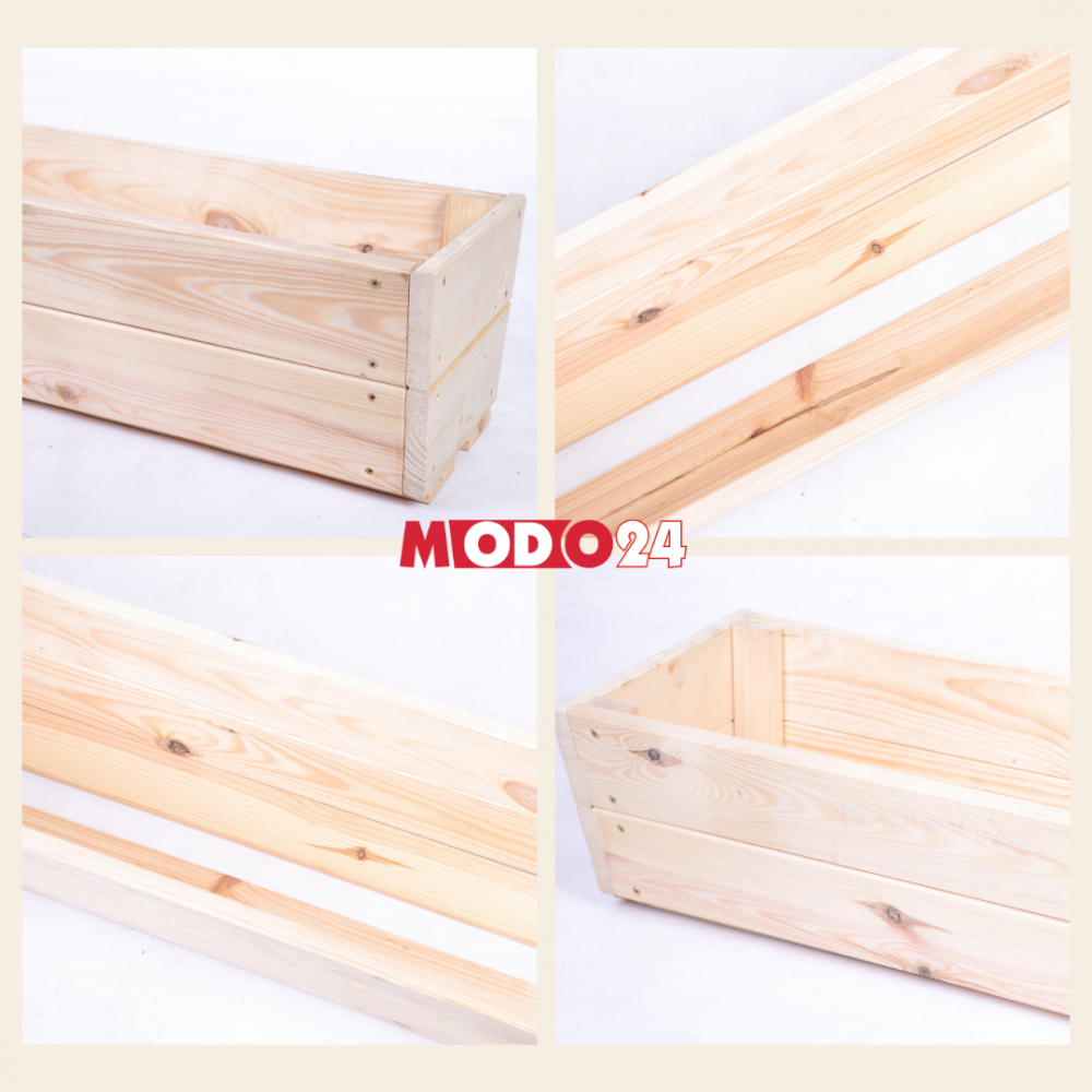 Doniczka drewniana prostokątna donica na parapet donica na kwiaty 19x100x30