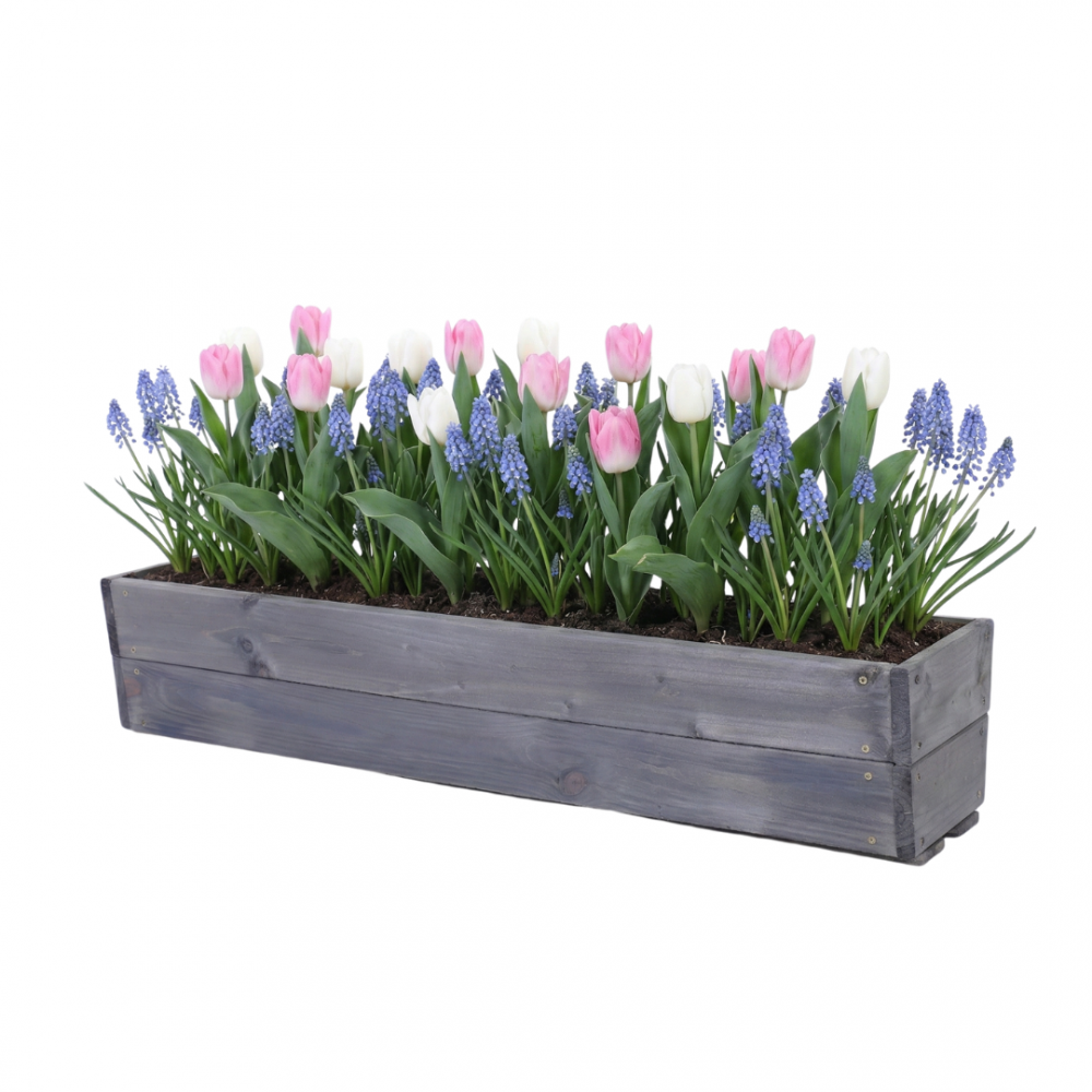 Osłonka drewniana na kwiaty doniczka balkonowa donica impregnat 19x100x30