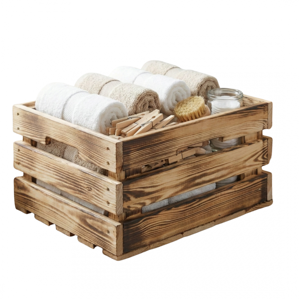 SKRZYNKA DREWNIANA POJEMNIK PUDEŁKO PREZENT ORGANIZER 40X30CM PRODUCENT