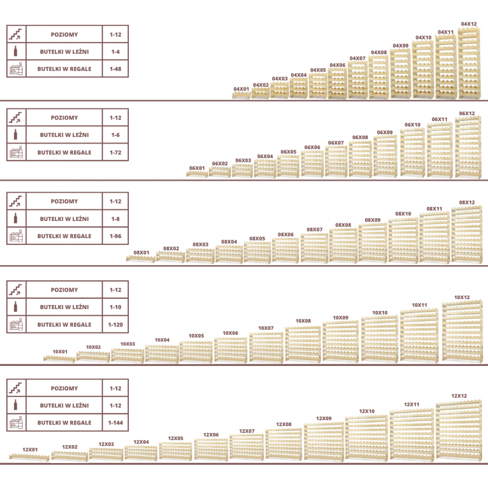 Stojak na alkohol szafka regał na wino butelki MODUŁOWY 72 but TRWAŁY