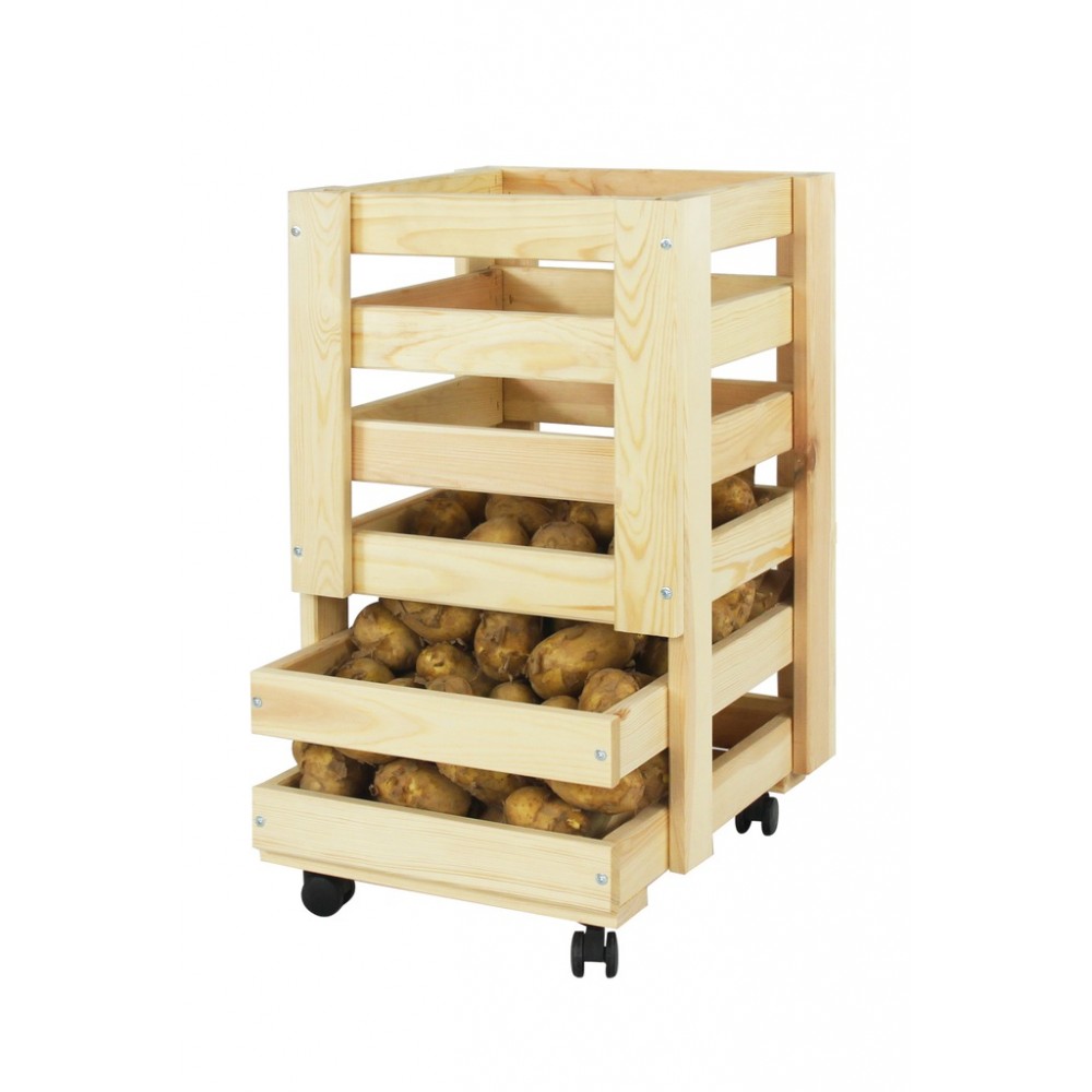 Pojemnik NA WARZYWA OWOCE ziemniaki regał kosz skrzynia skrzynka na kółkach