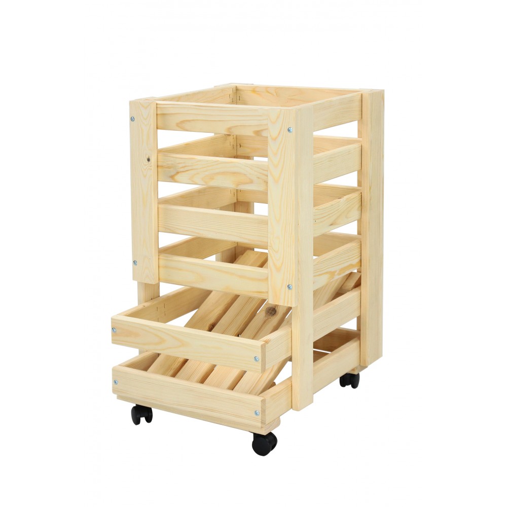 Pojemnik NA WARZYWA OWOCE ziemniaki regał kosz skrzynia skrzynka na kółkach