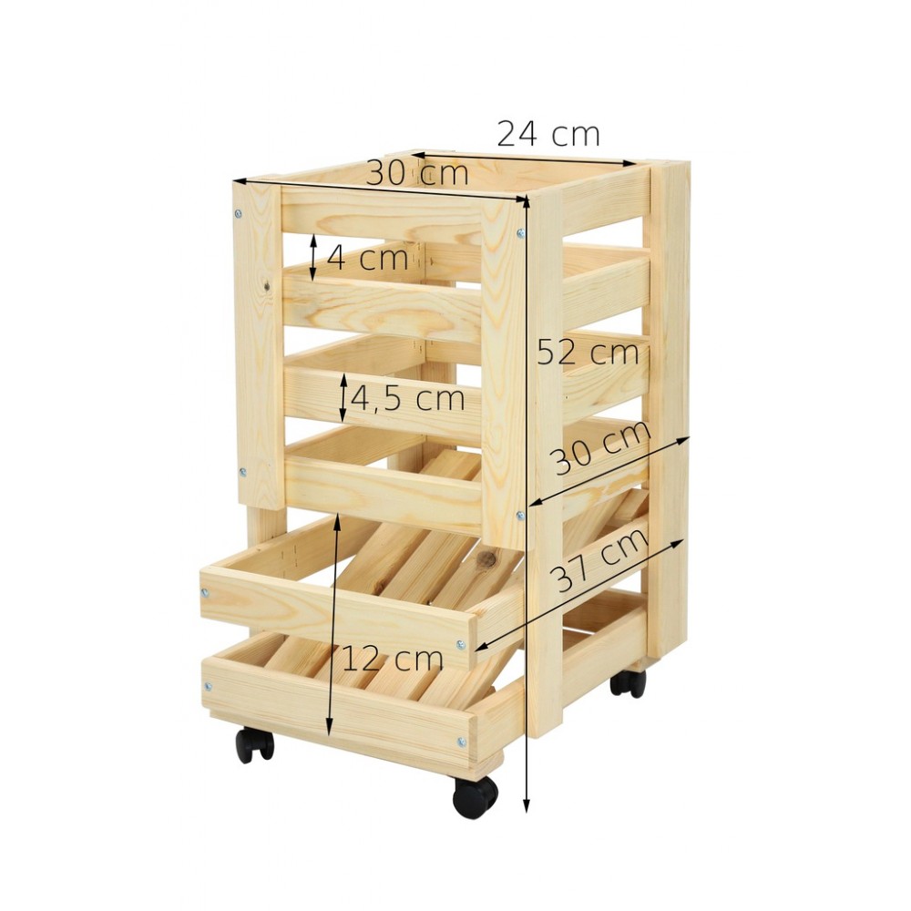 Pojemnik NA WARZYWA OWOCE ziemniaki regał kosz skrzynia skrzynka na kółkach