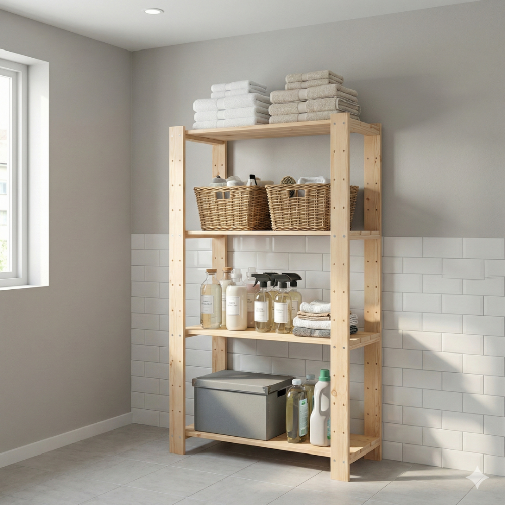 REGAŁ DREWNIANY NA KSIĄŻKI DO SPIŻARNI STOJAK 174X80X49 cm 150kg na półkę