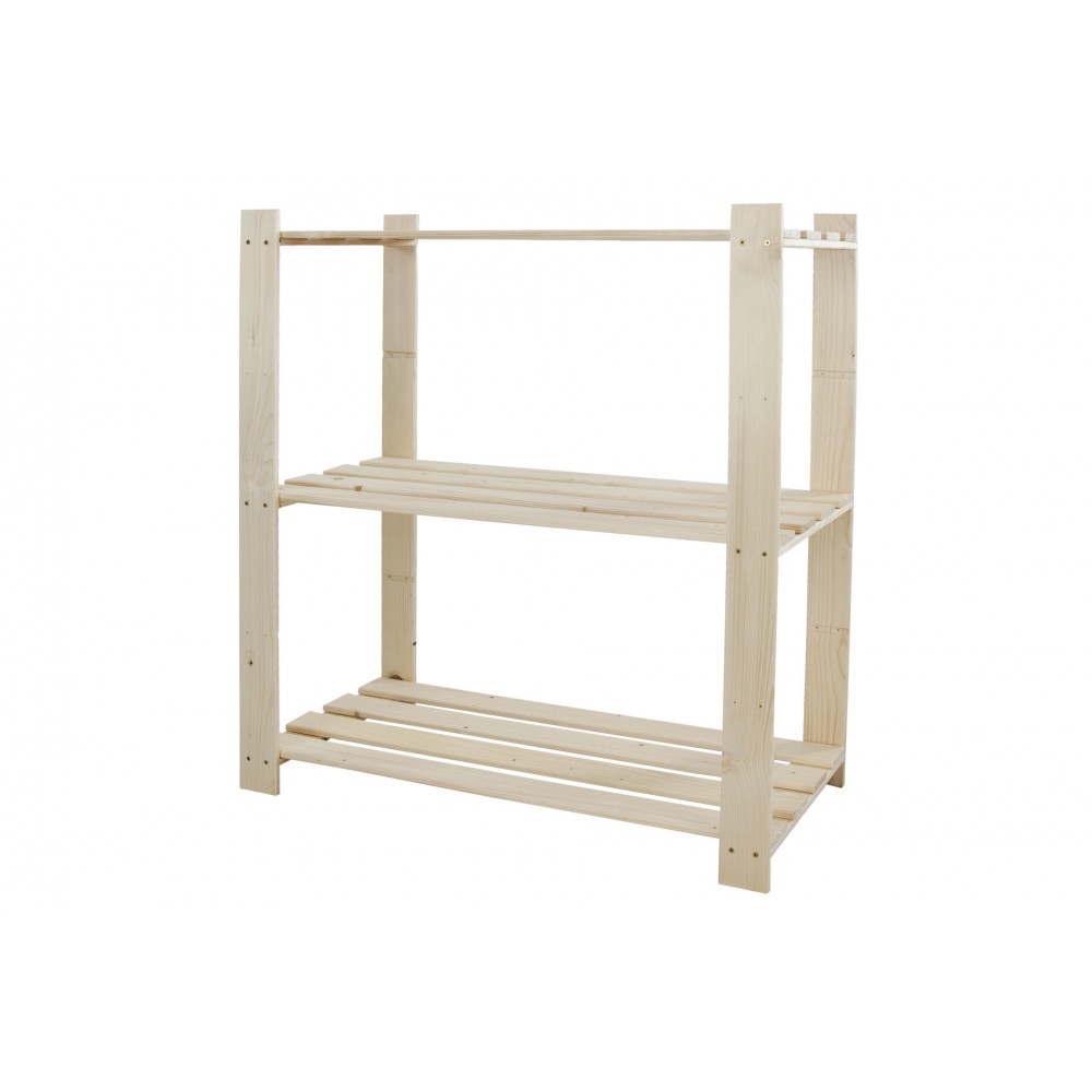 REGAŁ DREWNIANY NA KSIĄŻKI DO SPIŻARNI SOSNOWY 3 PÓŁKI 90X85X38cm PRODUCENT