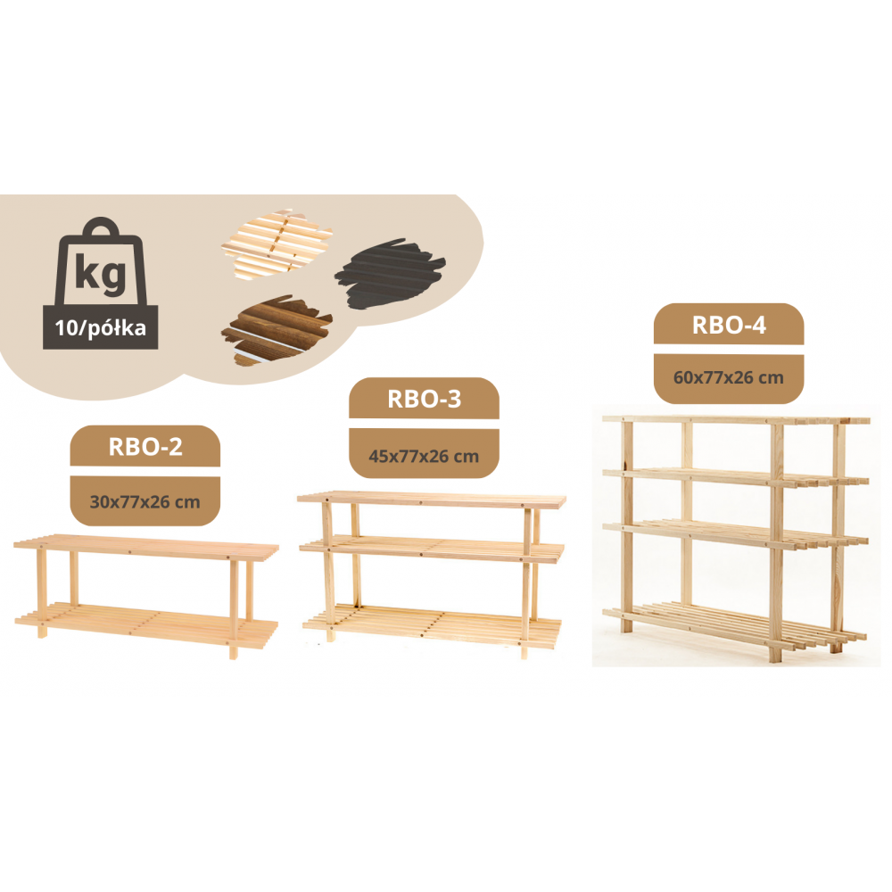 REGAŁ DREWNIANY NA BUTY KWIATY 2 PÓŁKI SOSNOWY STOJAK DO PRZEDPOKOJU EKO