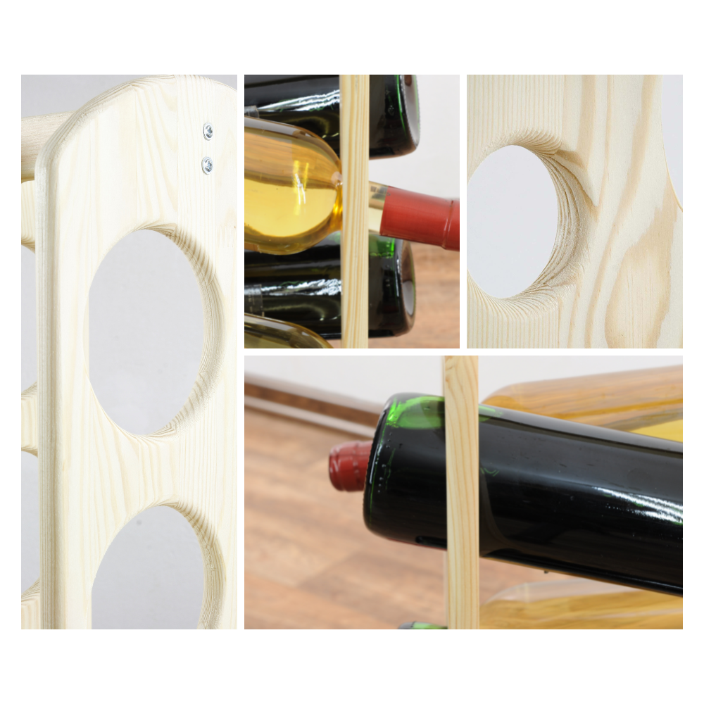 Regał na wino stojak na wino transporter drewniany stojak na 6 butelek