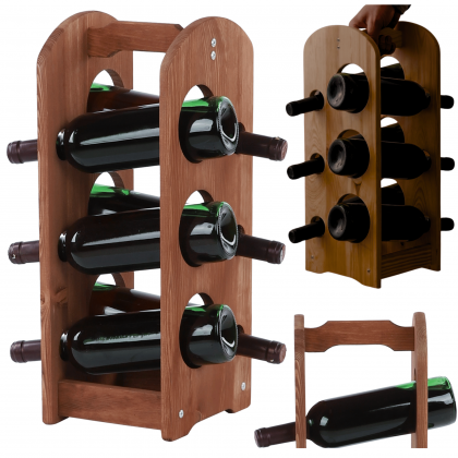 Regał na wino stojak na wino regał na alkohol drewniany regał na wino 6but