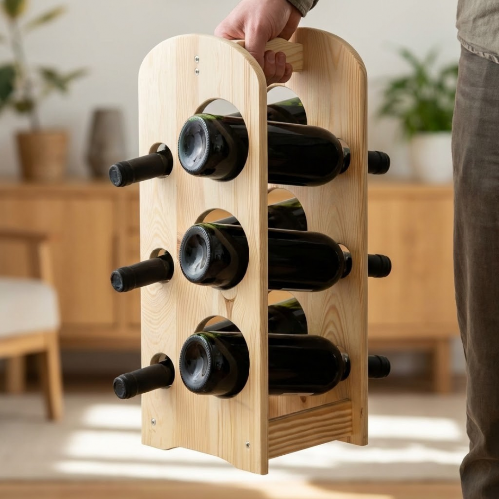 Regał na wino stojak na wino regał na alkohol drewniany regał na wino 6but