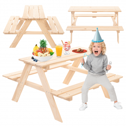 Stół piknikowy z ławkami ławka ogrodowa dziecięca stół ogrodowy 1-5 lat EKO