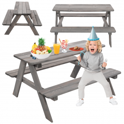 Ławka dla dzieci ławeczka piknikowa ogrodowa plenerowa drewniana 1-5lat EKO