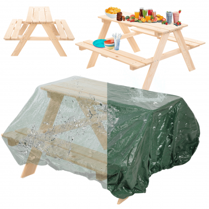 Stół piknikowy z ławkami ławka ogrodowa dziecięca stół pokrowiec 1-5 lat EKO
