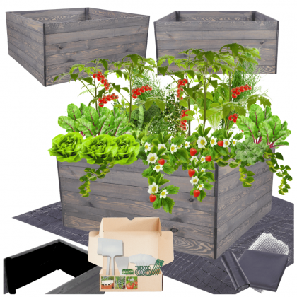 Podwyższona grządka warzywnik skrzynie inspekt donica impregnat 54x120x120