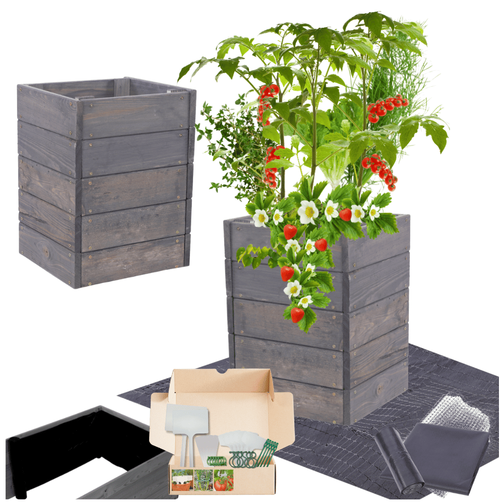 Donica drewniana warzywniak grządka podwyższona skrzynia inspekt 45x30x30