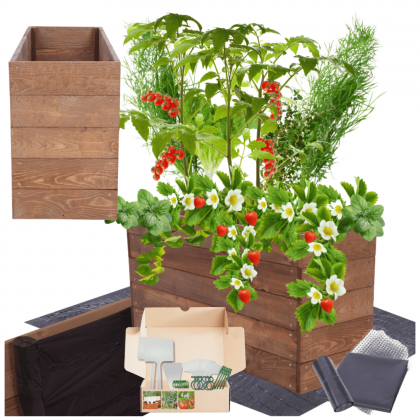 Warzywnik grządka podwyższona skrzynia inspekt donica drewniana 45x60x60