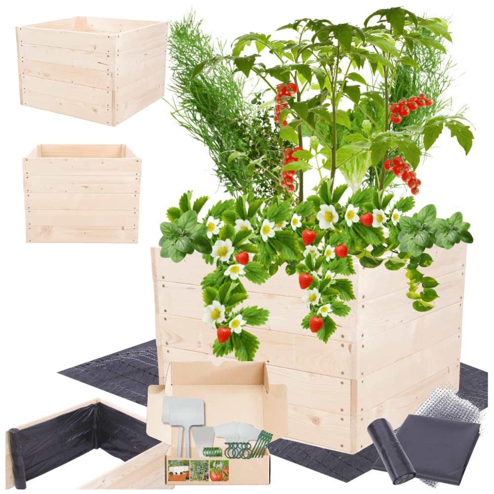 Podwyższona grządka warzywnik drewniany skrzynie inspekt donica 45x80x80