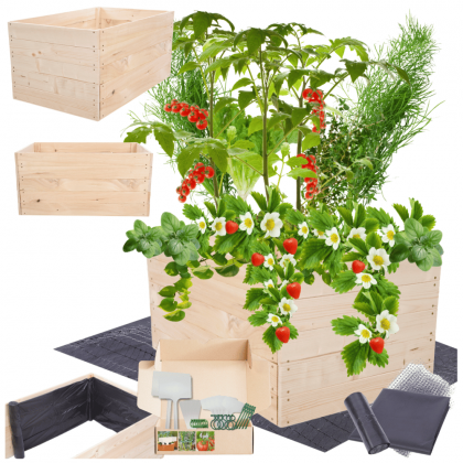 Warzywniak drewniany grządka podwyższona skrzynia trejaż donica 45x90x80