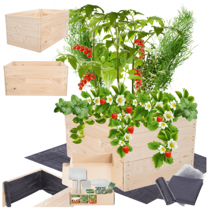 Podwyższona grządka warzywnik drewniany skrzynie inspekt donica 45x100x60