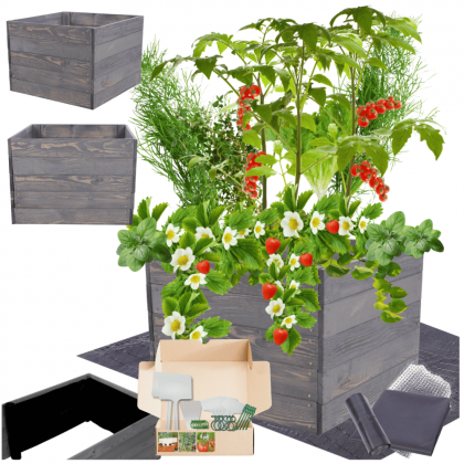 Podwyższona grządka warzywnik skrzynie inspekt donica impregnat 45x100x90