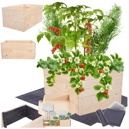 Warzywniak drewniany grządka podwyższona skrzynia doniczka rabata 45x100x90