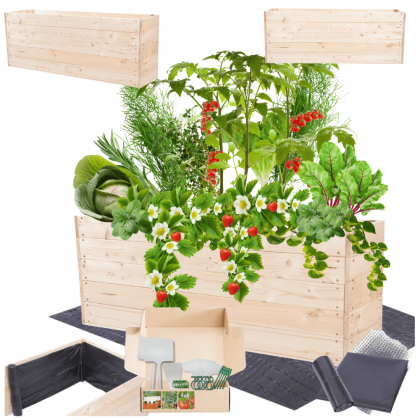 Podwyższona grządka warzywnik drewniany skrzynie inspekt donica 45x120x30