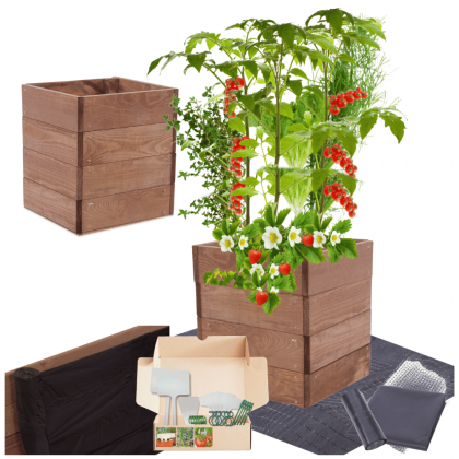Grządka podwyższona warzywniak drewniany inspekt donica impregnat 36x30x30