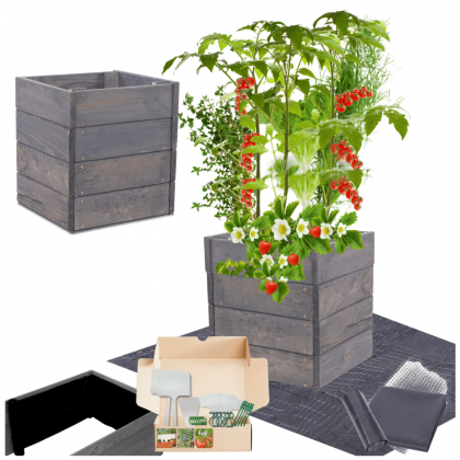 Podwyższona grządka warzywnik drewniany skrzynia inspekt impregnat 36x30x30