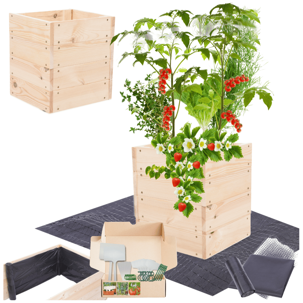 Donica drewniana warzywnik grządka podwyższona skrzynia inspekt 36x30x30