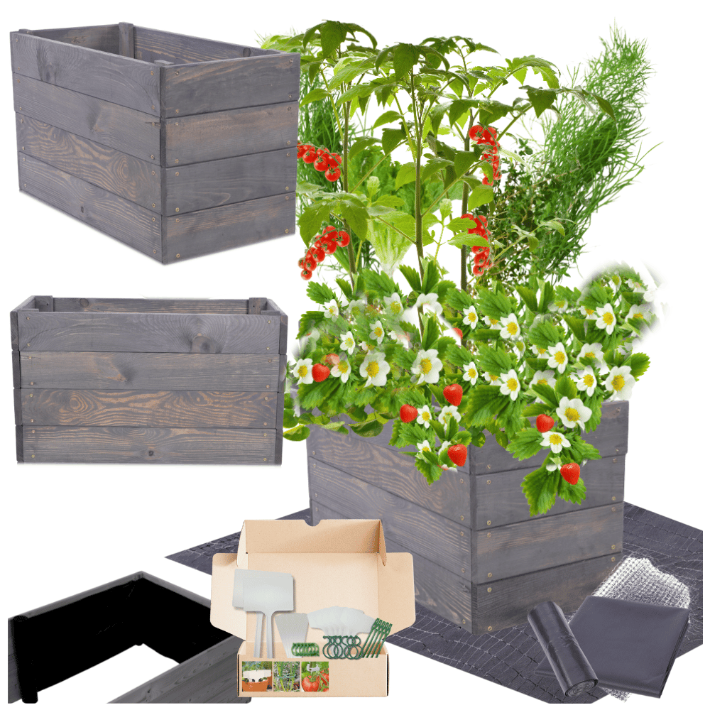 Podwyższona grządka warzywnik drewniany inspekt donica impregnat 36x60x30