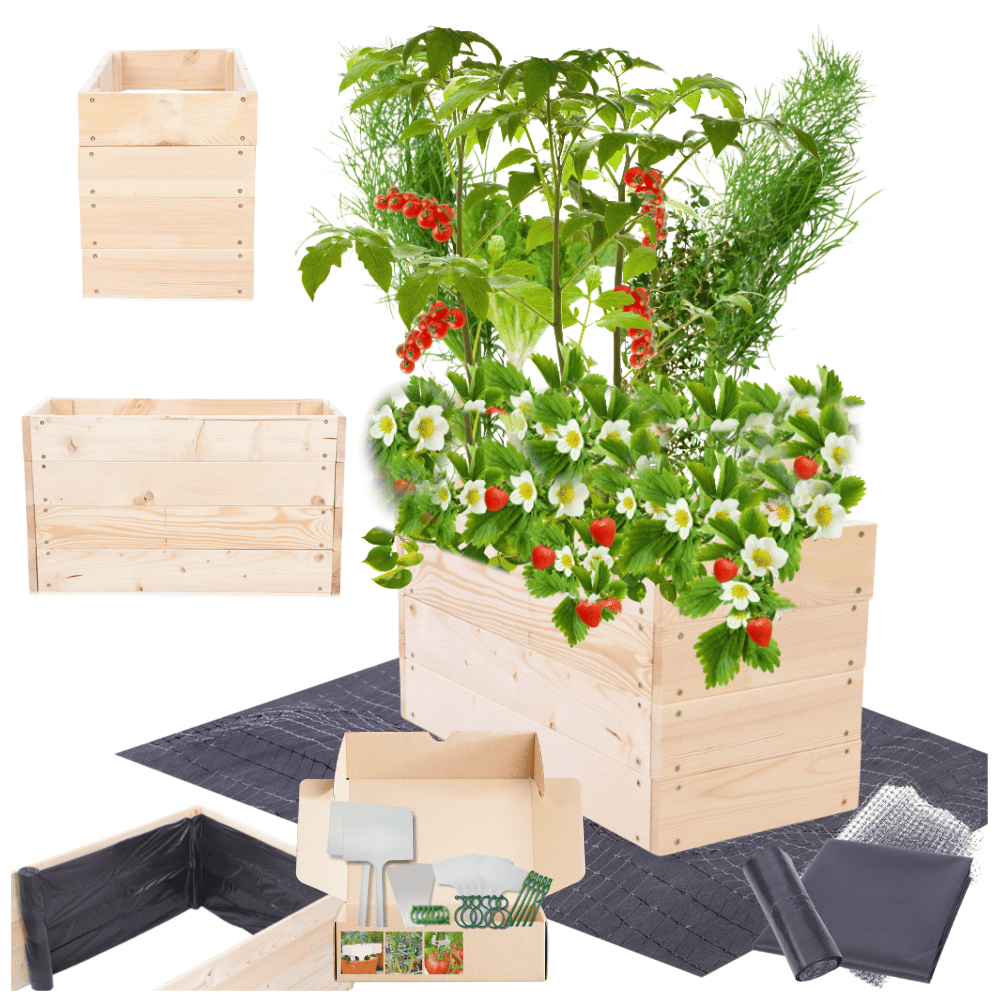 Donica drewniana warzywniak grządka podwyższona skrzynia inspekt 36x60x30