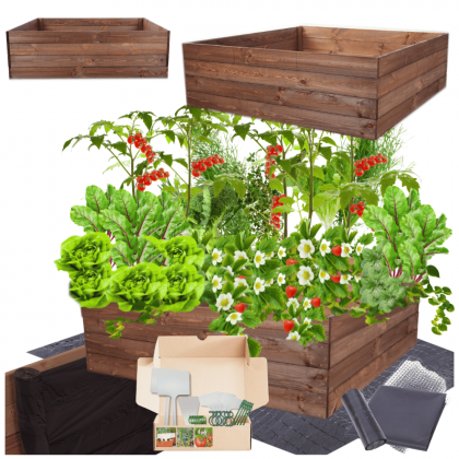 Donica drewniana warzywniak grządka podwyższona skrzynia inspekt 36x100x100
