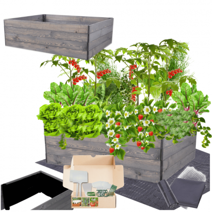 Donica drewniana warzywniak grządka podwyższona skrzynia inspekt 36x120x100