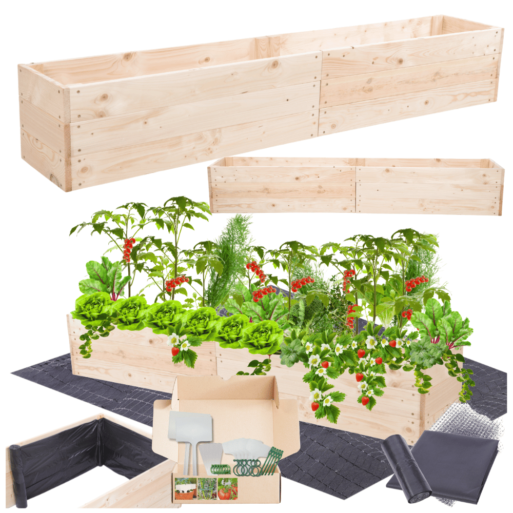 Podwyższona grządka donica drewniana warzywniak inspekt trejaż 27x160x30