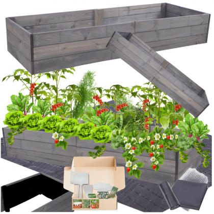 Podwyższona grządka warzywnik drewniany inspekt donice impregnat 27x160x90