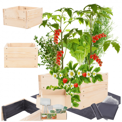 Inspekt drewniana skrzynia na warzywniak impregnat donica grządka 18x30x30