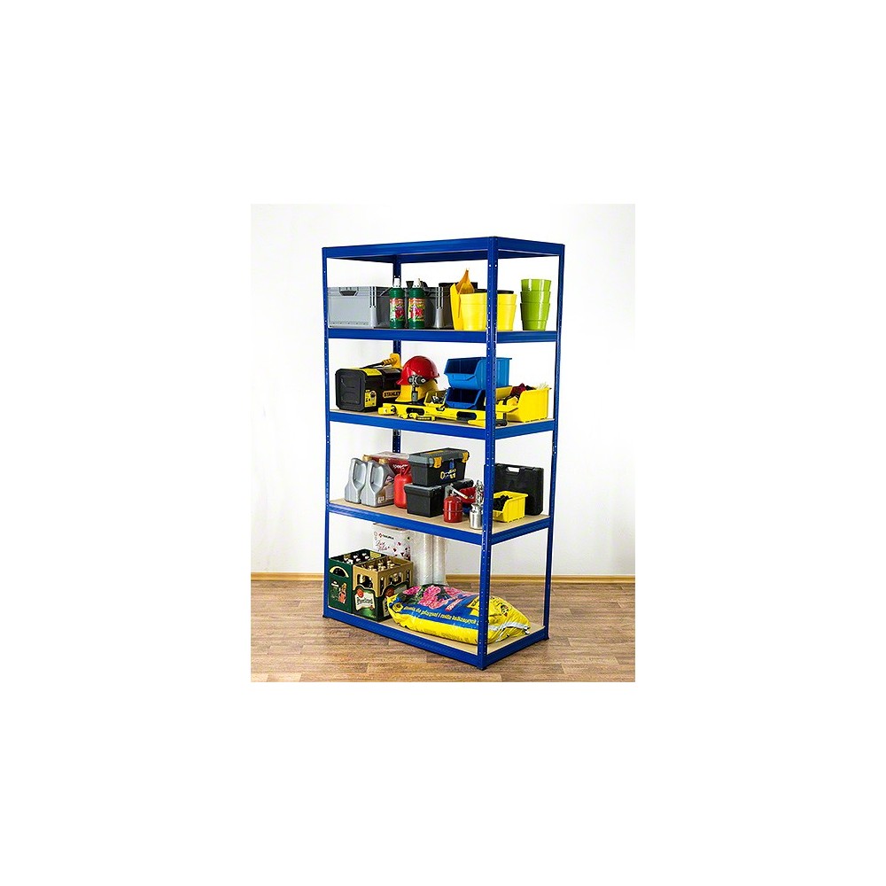 Regał Helios 213x120x50 cm 5 półek/350kg Czarno-Niebieski