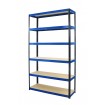 Regał Helios 213x90x35 cm 6 półek/175kg Niebiesko-Pomarańczowyi