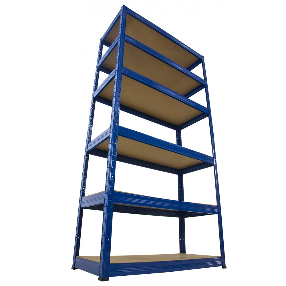 Regał Helios 213x120x45 cm 6 półek/175kg Niebiesko-Pomarańczowyi