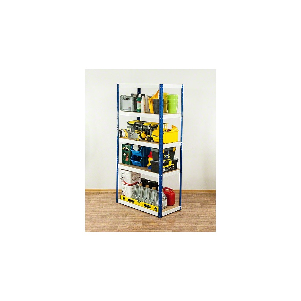 Regał Helios 180x90x50 cm 5 półek/400kg Czarno-Niebieski