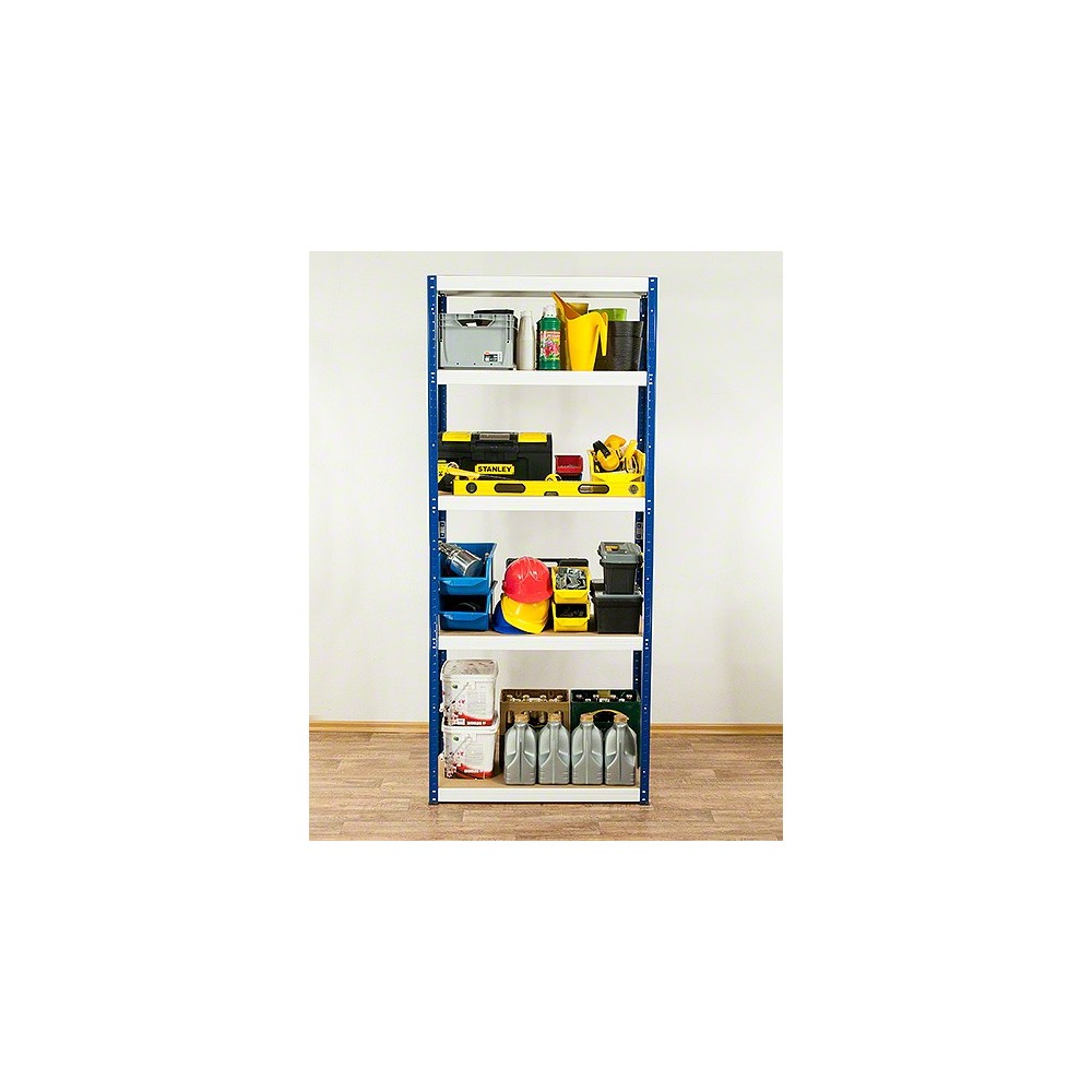 Regał Helios 196x100x60 cm 5 półek/400kg Czarno-Biały