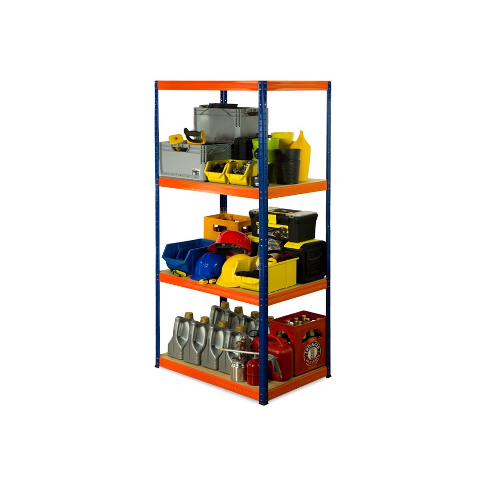 Regał Helios 180x75x30 cm 4 półki/350kg Niebiesko-Biały