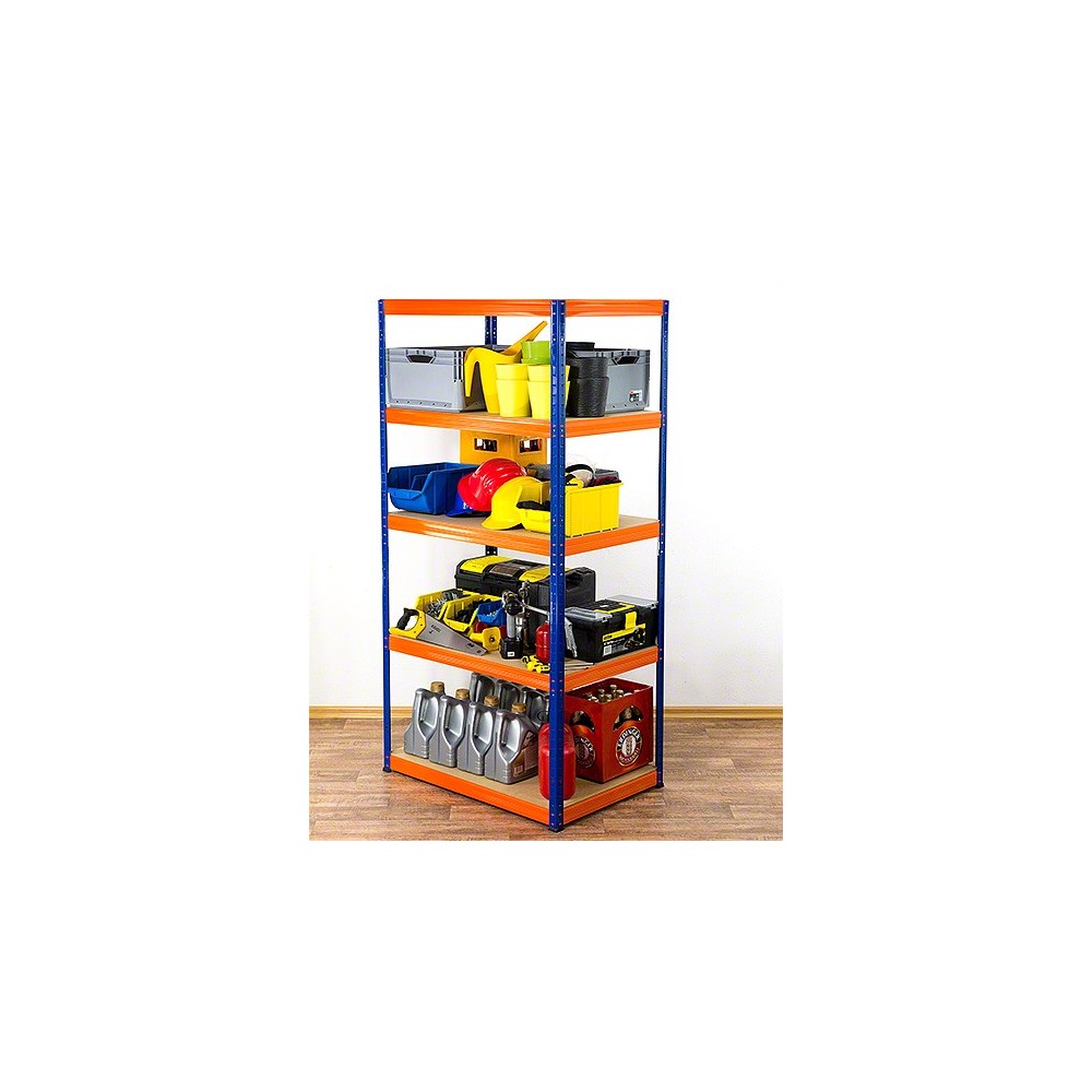 Regał Helios 196x90x35 cm 5 półek/350kg Niebiesko-Biały