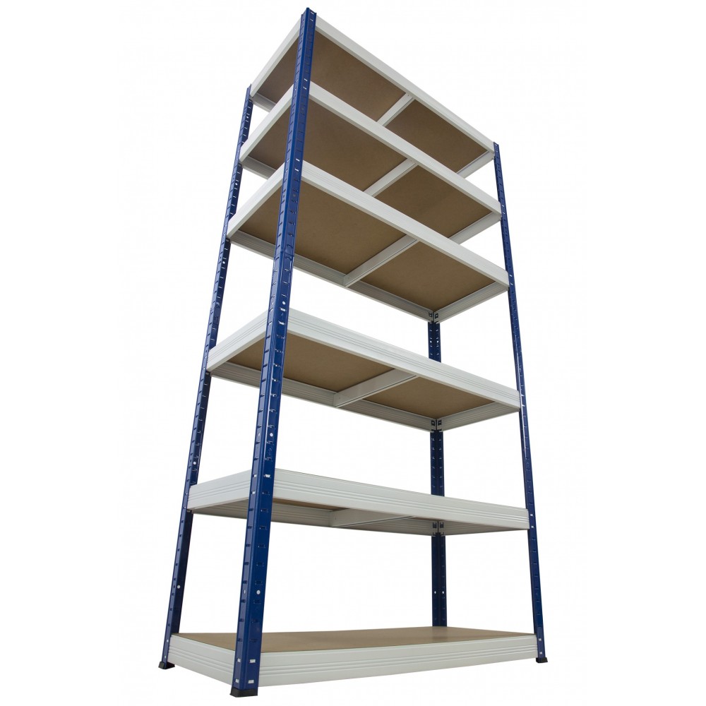 Regał Helios 213x110x35 cm 6 półek/350kg Niebiesko-Biały