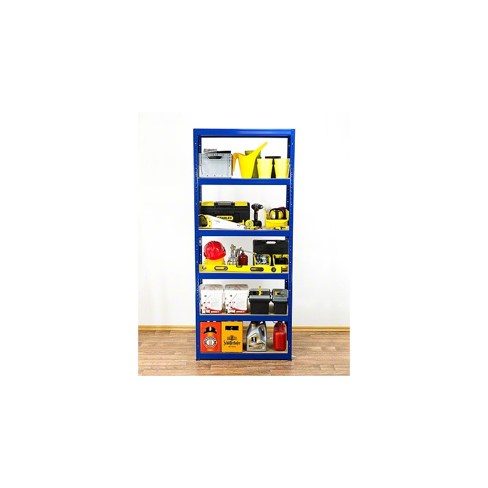 Regał Helios 196x75x40 cm 6 półek/350kg Niebiesko-Pomarańczowy