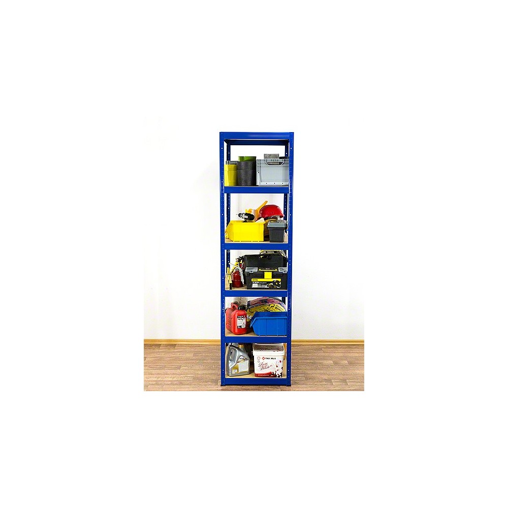 Regał Helios 213x75x60 cm 6 półek/275kg Niebiesko-Pomarańczowy