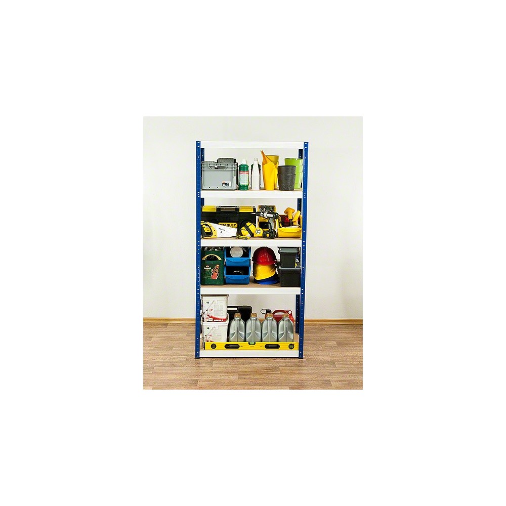 Regał Helios 180x75x35 cm 5 półek/175kg Czarno-Pomarańczowy