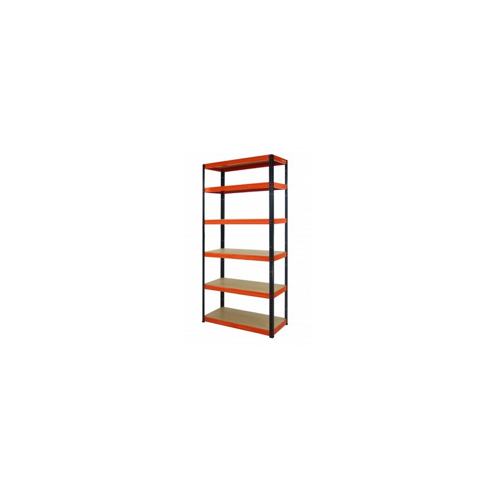 Regał Helios 196x110x50 cm 6 półek/175kg Czarno-Pomarańczowy