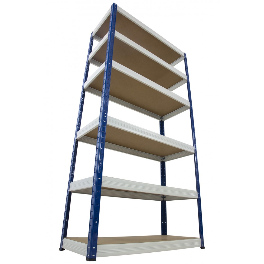 Regał Helios 196x100x30 cm 6 półek/175kg Niebiesko-Pomarańczowy