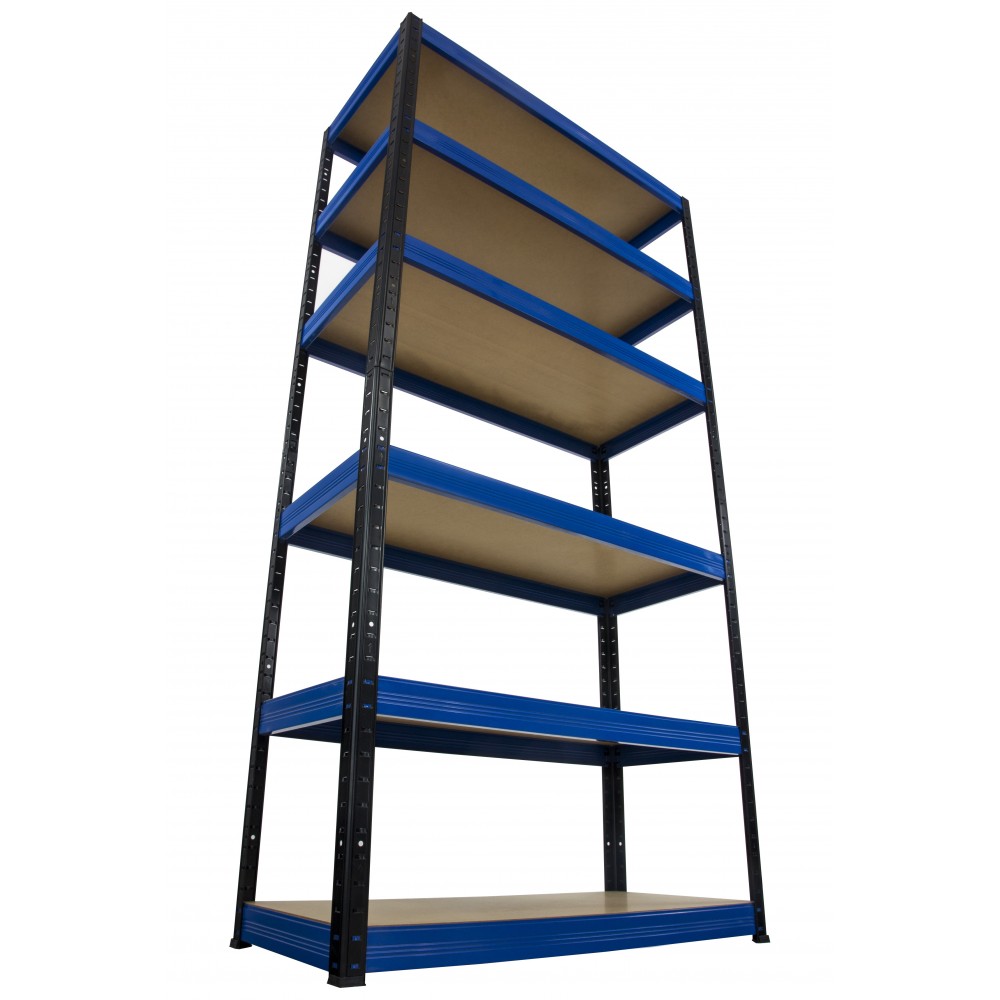 Regał Helios 196x120x60 cm 6 półek/175kg Czarno-Pomarańczowy