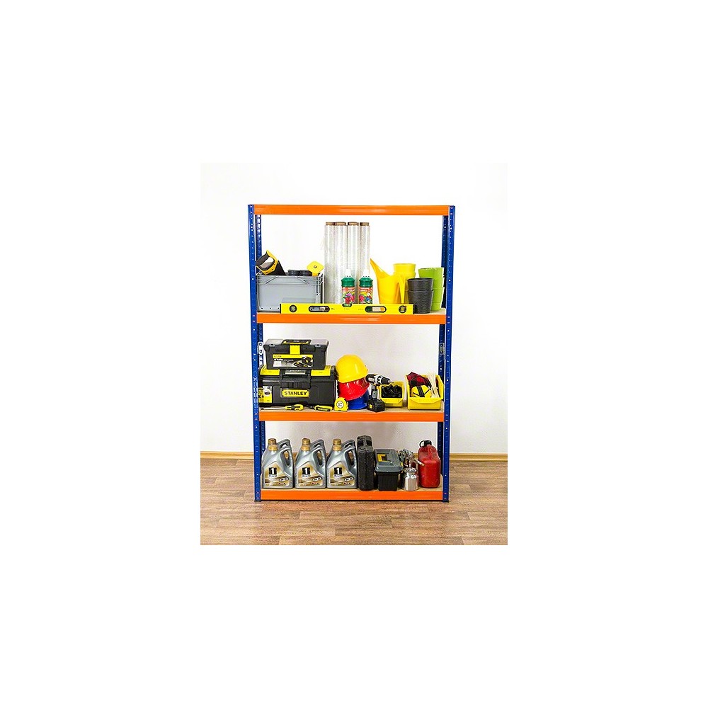 Regał Helios 180x120x40 cm 4 półki/275kg Czarno-Pomarańczowy